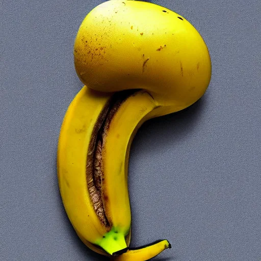 Image similar to banana duck 8k high resolution, super detailed peeled!!! banana with duck beak and small dot eyes. The banana is peeled!!!