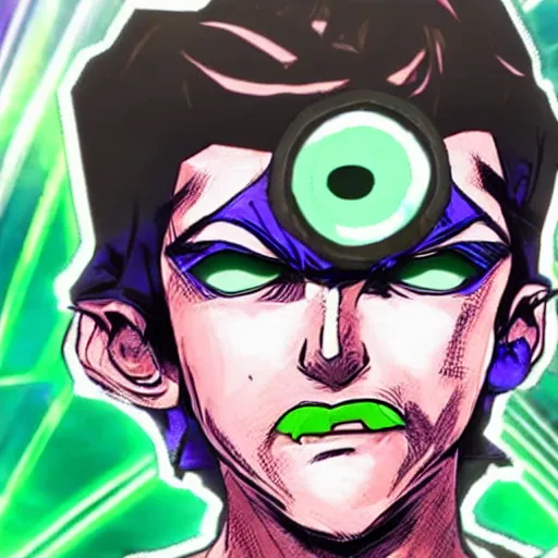 Prompt: jacksepticeye in jojo's bizarre adventure