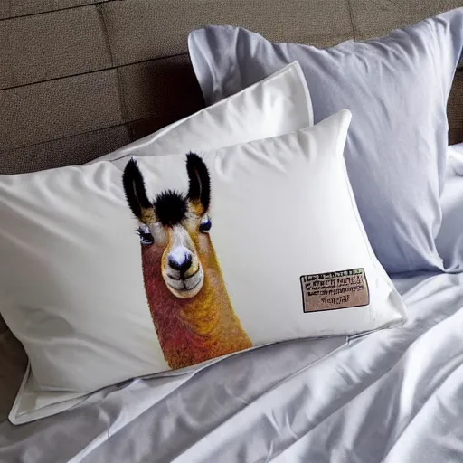 Image similar to a body pillow with a picture of a llama on it