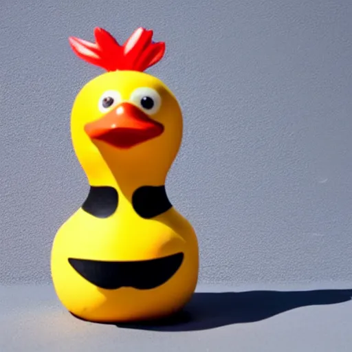 Prompt: a rubber duck made of cheese