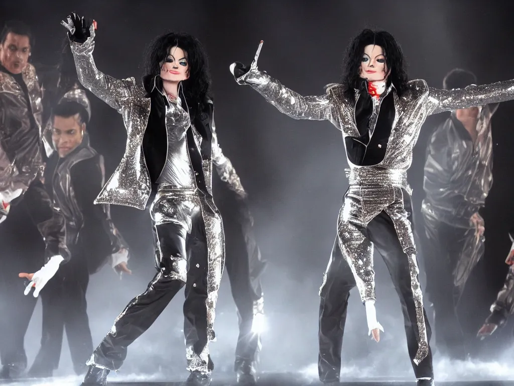 Prompt: Michael Jackson 2009, standing alone on stage, O2 arena London, THIS IS IT, 4K UHD, Ultra realistic, photograph