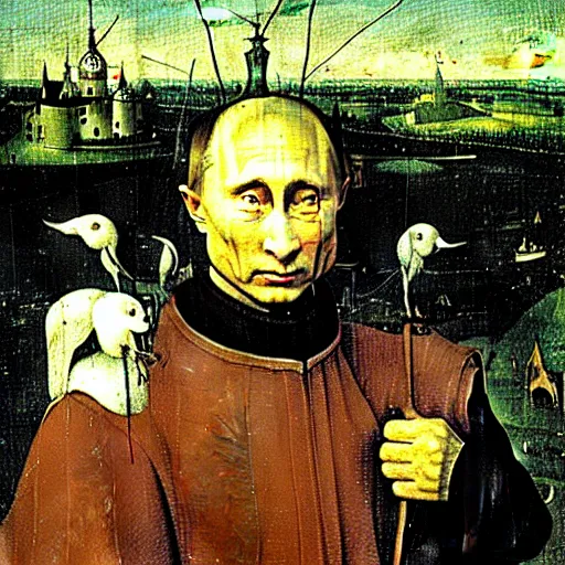 Image similar to putin by hieronymus bosch