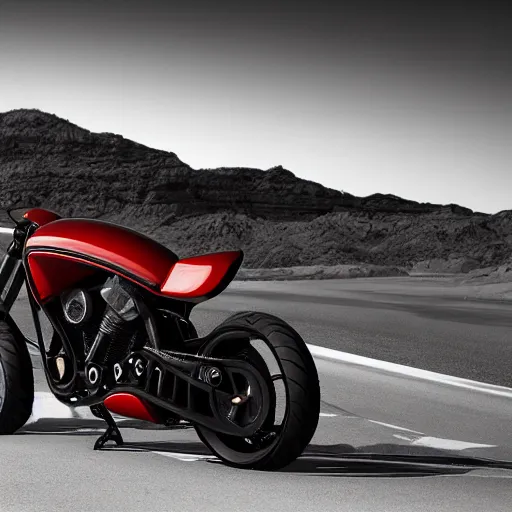 Image similar to arch motorcycle concept by keanu reeves, editorial photograph, ray tracing, desert background, 2 4 mm, high detailed