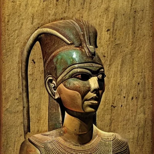 Image similar to ancient egyptian art of a giger - alien