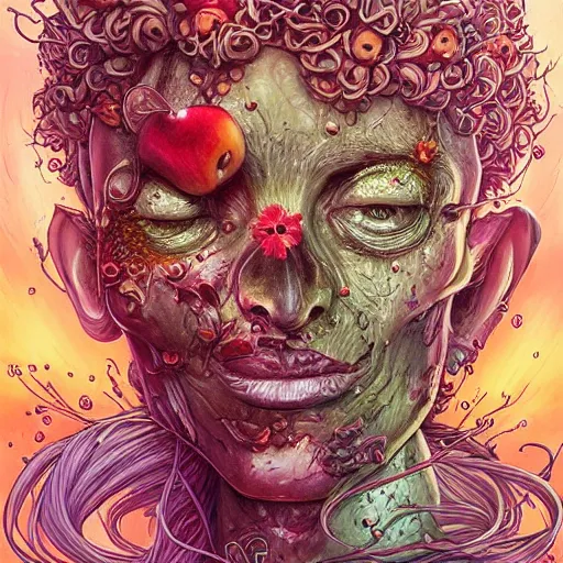 Image similar to apple being corroded by flowers jean sebastien rossbach jeff easley jen bartel