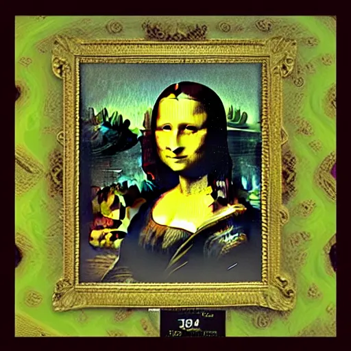 Image similar to the mona lisa with deepdream effect using vgg 1 6 network trained on imagenet