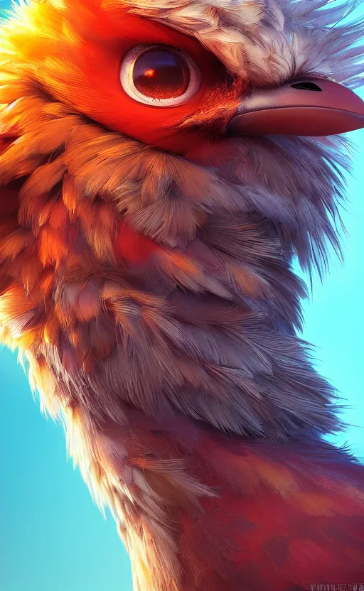 Image similar to phoenix bird, portrait, electric, furry, soft, concept art, sharp focus, intricate details, highly detailed, photorealistic, disney pixar, octane render, iridescent, anime, 8 k