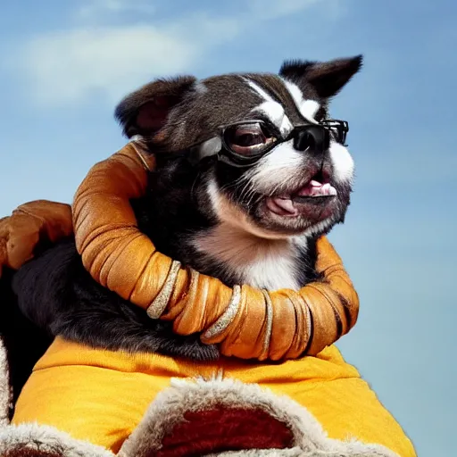 Image similar to photo of dwayne johnson riding a giant chihuaha, highly - detailed, sharp focus, award - winning