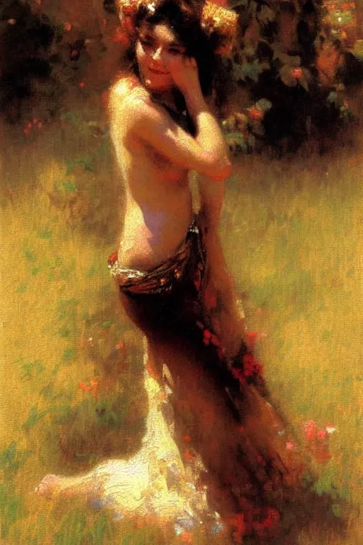 Image similar to attractive woman, painting by gaston bussiere, craig mullins