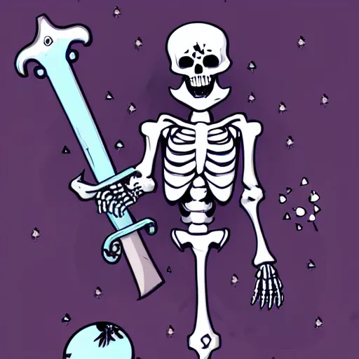 Image similar to skeleton space pirate holding a vibrosword, epic fantasy character art