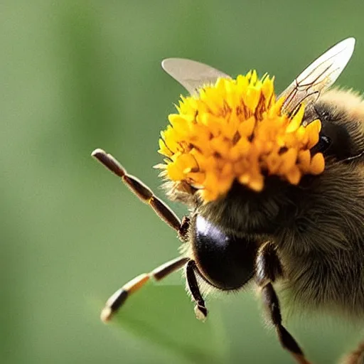 Prompt: photo of a bee that looks like a rabbit