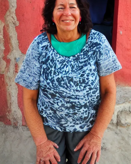 Prompt: a portrait photo of terri fisher, facilitator in peru, by dawn pollich