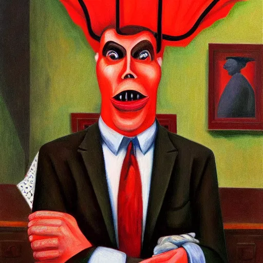 Image similar to gwar accountant, grant wood, pj crook, edward hopper, oil on canvas