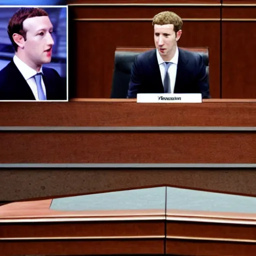 Prompt: mark zuckerberg demonstrating ar 1 4 on his trial testimony