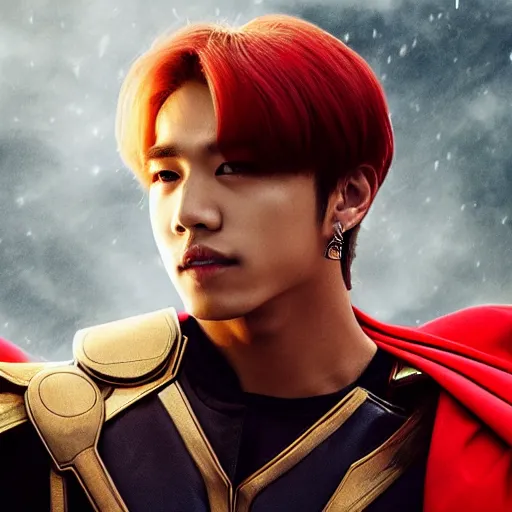 Prompt: V from bts as thor