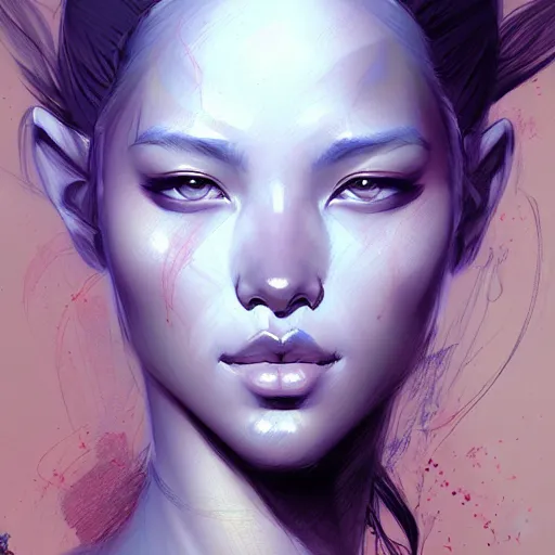 Prompt: beauty aisan girl, illustration, by christophe young, blueprint, sketch