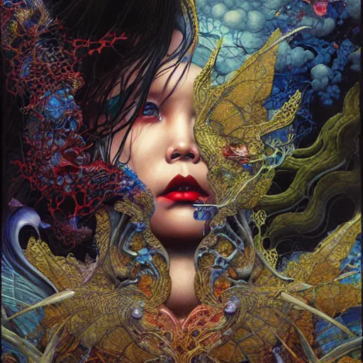 Prompt: realistic detailed image of Lizzo by Ayami Kojima, Amano, Karol Bak, Greg Hildebrandt, and Mark Brooks, Neo-Gothic, gothic, rich deep colors. Beksinski painting, part by Adrian Ghenie and Gerhard Richter. art by Takato Yamamoto. masterpiece