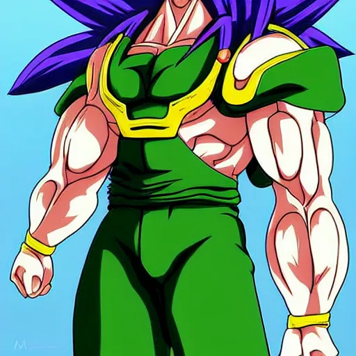 Prompt: highly detailed anime shonen art style of broly by masayoshi tanaka