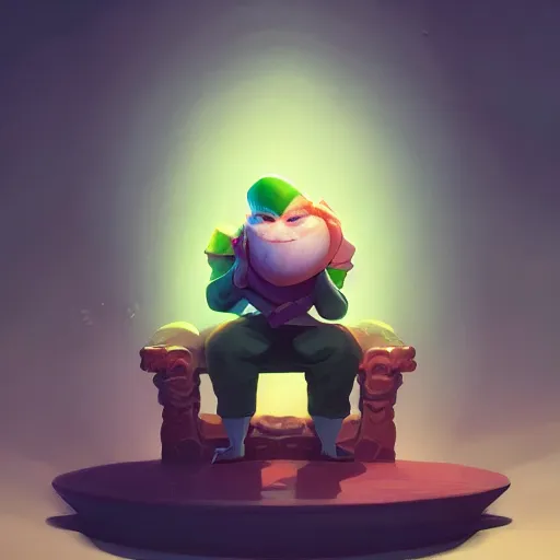 Prompt: Onion sitting on a throne 4k video game icon design, 2d game fanart behance hd by Jesper Ejsing, by RHADS, Makoto Shinkai and Lois van baarle, ilya kuvshinov, rossdraws global illumination