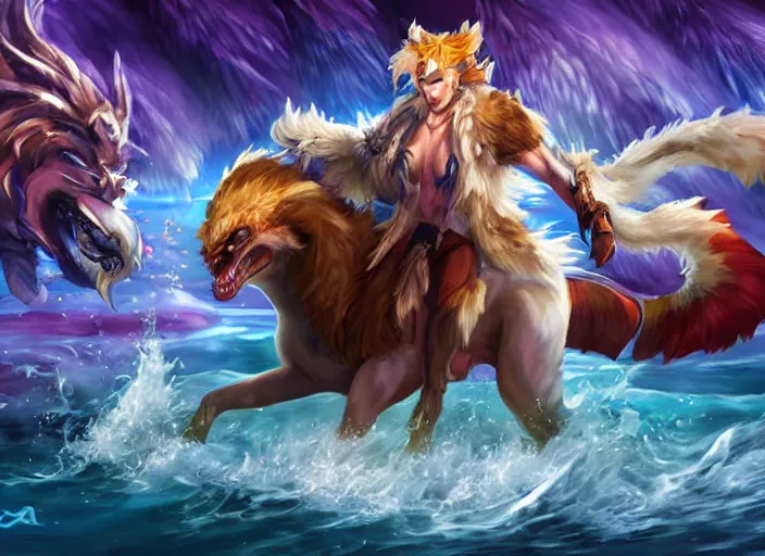 Image similar to champion splashart of river spirit animal