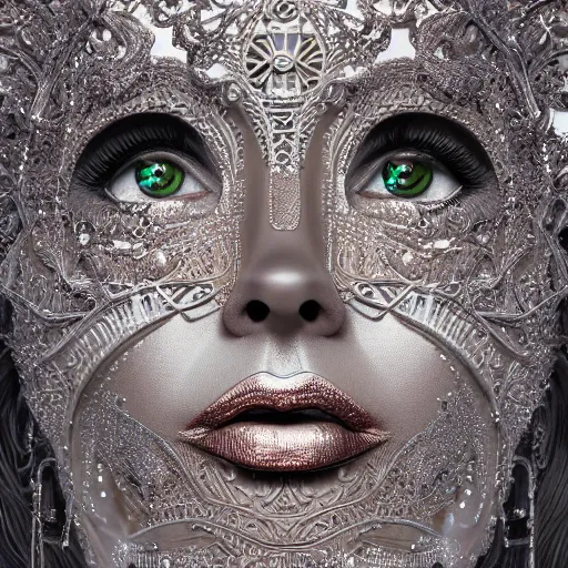 Image similar to the queen of metal, 4 k, intricate detailed, jaw dropping, gorgeous, surreal, octane render