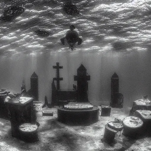 Image similar to underwater church photograph