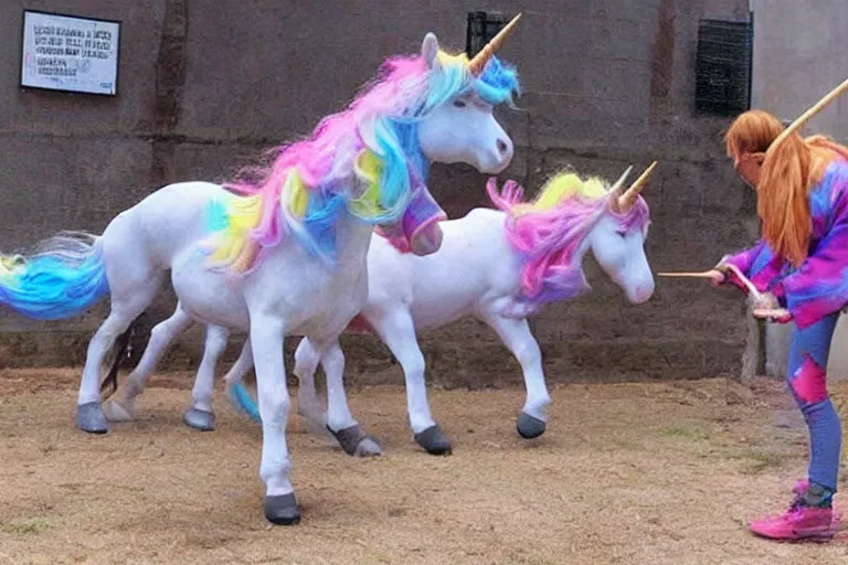 Prompt: extreme unicorn violence
