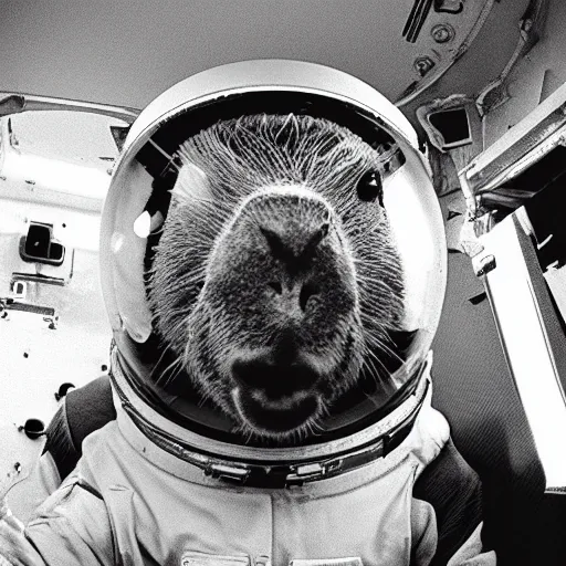 Image similar to capybara as an astronaut
