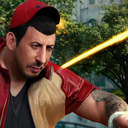 Image similar to adam sandler, tekken 7, unreal engine, octane render,