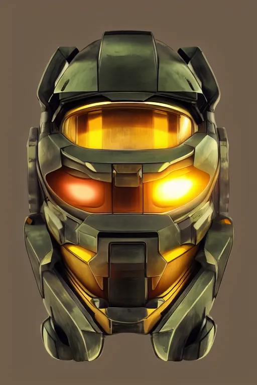 Image similar to robot ninja mask helmet halo master chief radiating a glowing aura global illumination ray tracing hdr fanart arstation by ian pesty and katarzyna da „ bek - chmiel