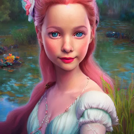 Image similar to a portrait of a princess in a disney movie, backwater bayou, oil painting, pale colors, high detail, 8 k, wide angle, trending on artstation,