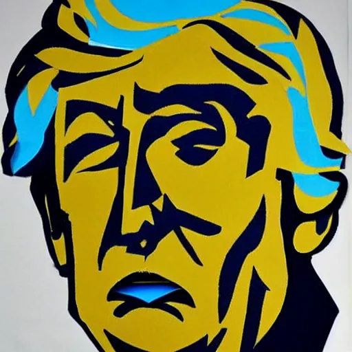 Prompt: a portrait of donald trump in the style of dekooning