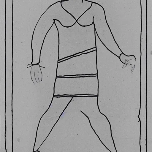 Image similar to simple line art outline of a 30 year old man in ancient Canaanite clothing