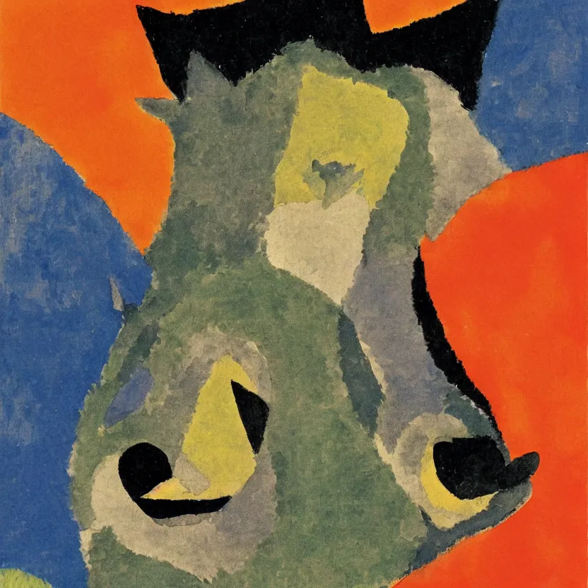 Image similar to a young wolf, by Ezra Jack Keats