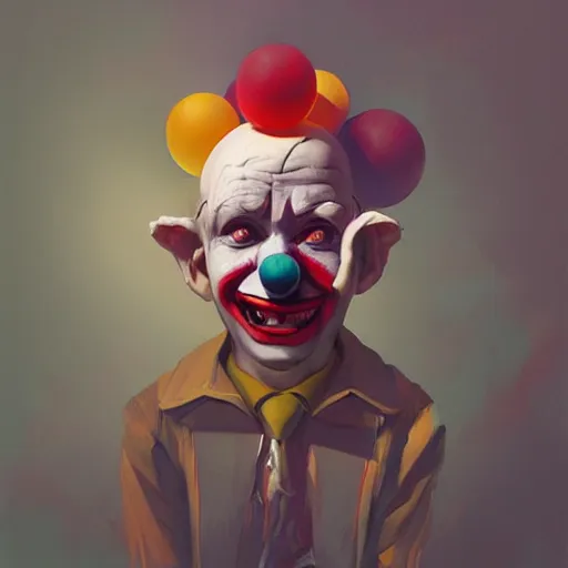 Prompt: a crazy clown , artwork by Sergey Kolesov, arstation,