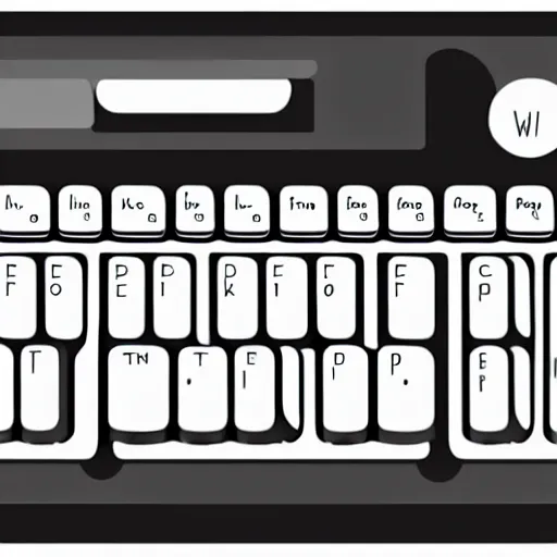 Image similar to a vector illustration of keyboard, black and white, white background