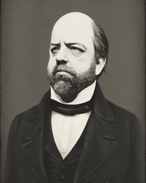 Image similar to upper body ambrotype of paul giamatti! as united states president john quincy adams, 1 8 2 7, paul giamatti!, sideburns, muttonchops, captured by anton otto fischer, trending on artstation