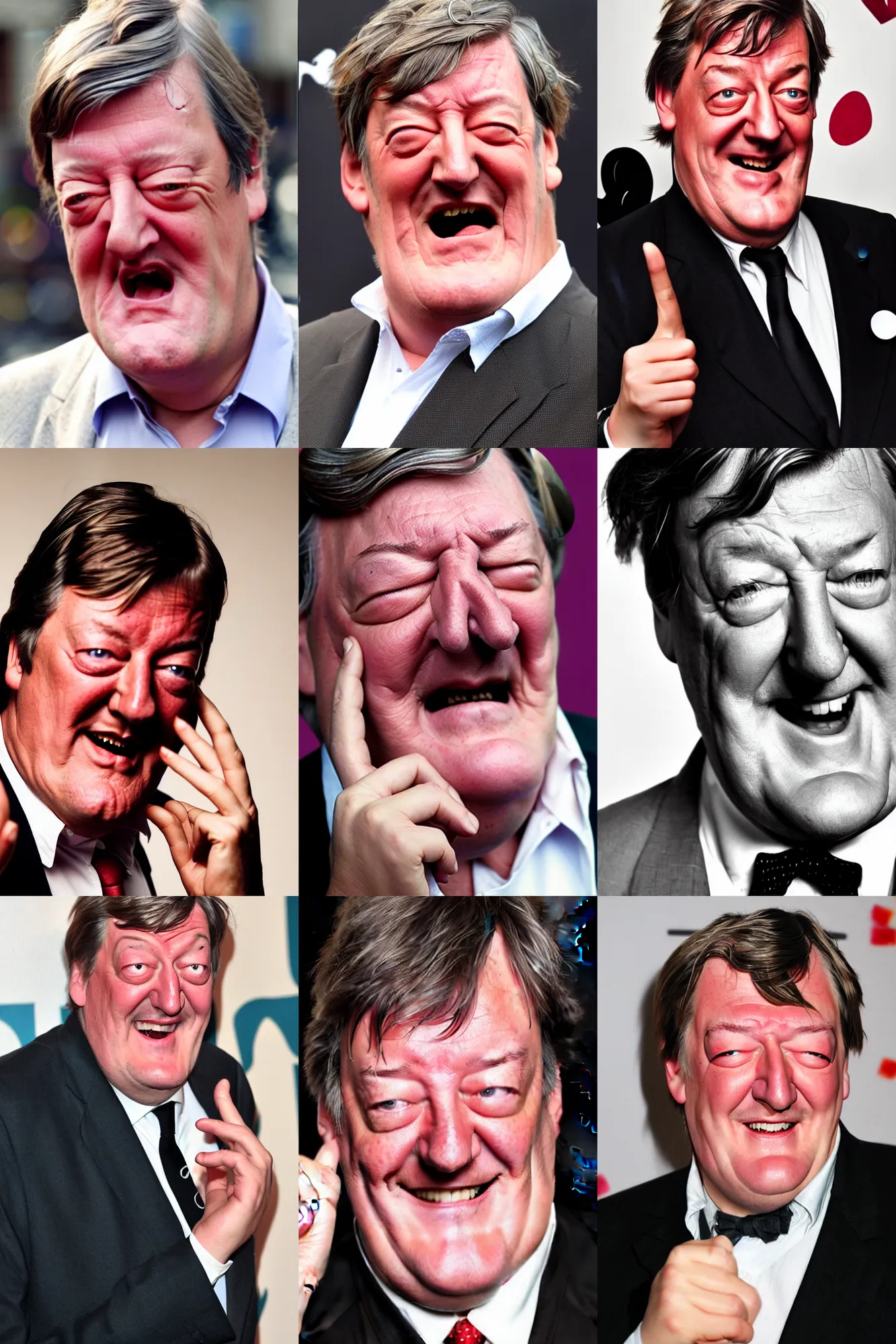 Prompt: stephen fry winking