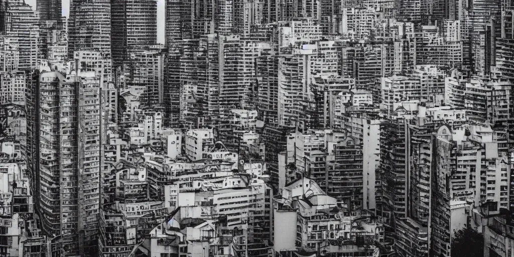 Prompt: brutalism architecture city landscape photo, intense, professional urban photography, sinister, ultra detailed, intricate, delicate, canon lens, UHD, 8K, high definition