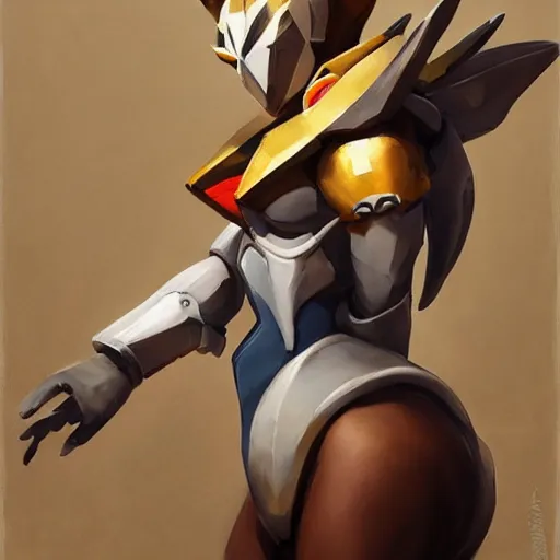 Image similar to greg manchess portrait painting of partially armored sylveon as overwatch character, medium shot, asymmetrical, profile picture, organic painting, sunny day, matte painting, bold shapes, hard edges, street art, trending on artstation, by huang guangjian, gil elvgren, ruan jia, greg rutkowski, gaston bussiere