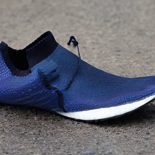 Prompt: prototype design of running shoes made by balenciaga and adidas, product image