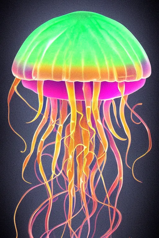 Image similar to glowing jellyfish, highly detailed, digital art, sharp focus, trending on art station