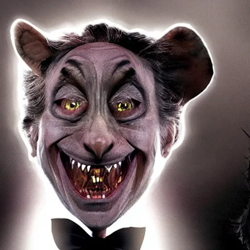 Prompt: martin short under a full moon transforming into a werewolf, his face contorts in pain as his body changes into a beast cinematic dramatic lighting award winning scene