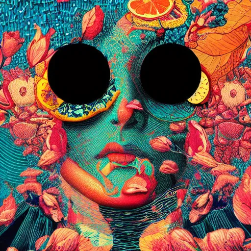 Image similar to album cover design in beautiful colors by james jean and jonathan zawada