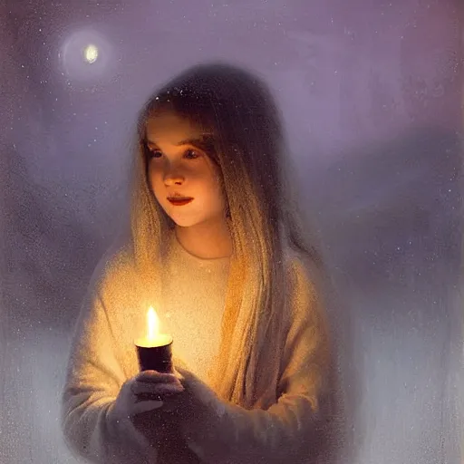 Image similar to pale ghost girl, by mikko lagerstedt, by gaston bussiere, by jean deville, candlelight