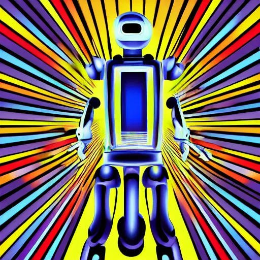 Image similar to optical illusion of robot, full colors hd