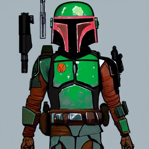 Image similar to boba fett nft, random artstyle