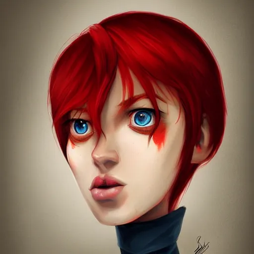 Prompt: A portrait of red hair gir, art by samdoesart, highly detailed, digital painting, concept art, sharp focus, illustration, trending on artstaion