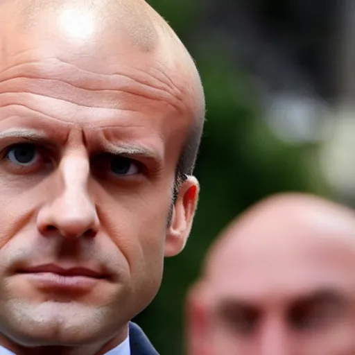 Image similar to Bald Emmanuel Macron shaved his head, photograph