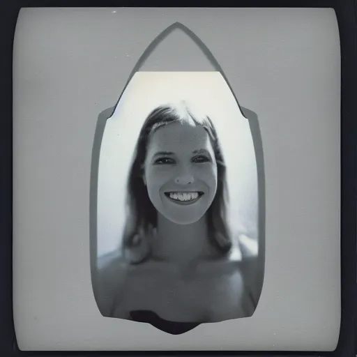 Prompt: photo of a beautiful woman with multiple rows of teeth like a shark soft lighting Polaroid 1980s